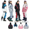 Abiti da sci Spacco da sci da uomo con cappuccio Snowboard Snowboard maschio femmina inverno Calda spazzatura e pantaloni per esterni per esterni P230814