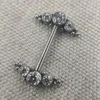 Labret Lip Piercing Jewelry 14g Implant Grade ASTM 36 Anello per molo del capezzolo del filo interno con corpo cluster CZ 230814