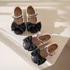 Sneakers Girls Shoes Princess Lederen Spring en Autumn Models Black Summer Single Baby 230814