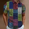 Mens Polos Summer Polo Shirt Plaid Shortsleeved Tops High Quality Casual Tshirt 3D Print Slim Clothes Vintage Streetwear 230815