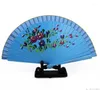 Decorative Figurines Random Color European Style Hand-Painted Flower Designs Spanish Wood Fan Chinese Handicraft 15Pcs