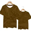 メンズTシャツ電子チップ3DプリントTシャツ2023ファッションクールなサーキットボードTシャツ男性女性