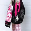 Halsdukar Fashion Creative Japanese Sexy Anime Idol Sticked Women's Scarf Men's Winter Scarf Förkläde Black Tassel Luminous Y2K Kpop Goth 230815