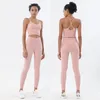 Jumpsuits de mujeres Rompers Sports Sports Bra and Leggings Dos piezas Sets Outfits Naked Feeling Gym Gym Femenino Fitness Conocer ropa Mujeres Sports 230814