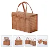 Dinnerware Sets Foldable Storage Bin Egg Basket Organizing Box Decorative Sundries Container Bamboo Holder Child