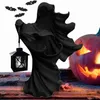 Neuheit Gegenstände Halloween Hexe mit Lantern Realistischer Harz Geister Skulptur Ghost Auf der Suche nach leichter beängstigender Hölle Messenger für Home Party Decor J230815