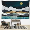 Taquestres Golden Moon Bay Tapestry Wall Holding Art Landscape Painting Abstract Aesthetics Room Decor R230815