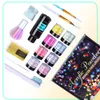 Nail Art Crystal Acryl Powder Set Manicure Tool Extension 3D Modellering Canved266S2415725