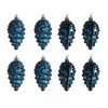 Ornamento di pinecone di Natale 8pcs 9 cm cono in plastica appesa a una decorazione di alberi di Natale dipinta