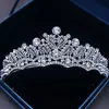 Luxus Silberkristalle Hochzeitskronen Perlen leuchten Braut -Tiaras Strass -Kopfstück Stirnband billige Accessoires Festzug Crownzzzzzzzus