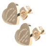 Womens Heart Love Stud Earrings for Women Classic Style Lover Studs Titanium Steel Earings Printed Wedding 999V