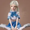Puppen 60 cm echt wie 13 BJD Doll Full Set handbemalte Make -up Mode School Uniform Girl Ball Jointed Toys for Girls Geschenk 230815