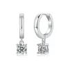 Dangle Earrings 클래식 4 발톱 Moissanite Hoop Earring for Women 925 Sterling Silver Luxury Jewelry 피어싱 약혼 결혼식