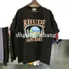 Rhude T-Shirt Mens Designer T Shirt قمصان تجريب للرجال القمصان الضخمة تي شيرت تي شيرت 100 ٪ من القطن rhude tshirts خمر الحجم قصير الأكمام S-5XL 796177042