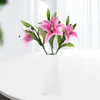 Fiori decorativi 4 PC Lily artificiale Realistic Bouquet Fare False Prop falsa ornamentale Lifele