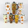 Tazas Halloween Pumpkins Ghost 40 oz Vumor con Café Doble pared de acero inoxidable Paja aislada 230815