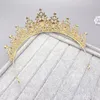 Hair Clips 2023 Version Of Baroque Green Jewel Crown Headdress Bride Jewelry Wedding Banquet Birthday Headband