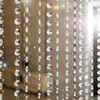 Chandelier Crystal 50m 14mm Octagon Beads With Silver Metal Lighting Rings Chain Garland For Transparent Beaded Curtain