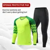 Outdoor T-Shirts Uniform Men's Football Training Goalkeeper Uniform Kids Soccer Jersey Set Long Sleeve Protective Sponge Shirt Pants 230815