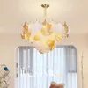 Ljuskronor vardagsrum ljuskrona kreativ lyxhall hängande lampa post-modern restaurang bar belysning designer ginkgo blad inomhus dekor