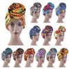 2023 Fashion Bonnet Women African Floral Print Ankara Bonnet Hat Turban Big Flower Chemo Cap Head Sjangie Wrap Indian Hijab