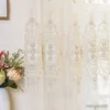 Curtain Luxury European Embroidered Sheer Curtains for Living Room Bedroom Curtains Light Three - dimensional Curtain Lace R230815