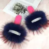 Slippers Flip Flops Sandals Fluffy Slippers Women 2021 Crystal Outdoor Summer Plush Real Fur Shoes Sliders Female Jelly Sandals X230519
