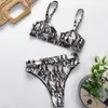 Costumi da bagno femminile sexy costume da bagno leopardo donne in bikini micro costume da nuoto in bikini per bagno da bagno ragazze con stampa serpente