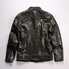 Мужские куртки на мотоцикле Standup воротник Slimfit Eglebletledered Sheecking Подличная кожаная куртка для мужчин 230814