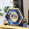 テーブルクロック家の装飾用のヴィンテージデスク時計エルクメタルアンティークスタイルレトロなクリスマスバースデーギフト到着