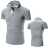 Herren Polos Sommer Casual Solid Color Polo Shirt Hochwertige Kurzschlärm Fashion Lose Top Stand Collar Design T -Shirt 230815