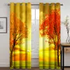 Cortinas puras cenário de florestas naturais de outono 3d cenário de quarto adulto sala de estar de cortina de cortina pode ser personalizada com acessórios de gancho 2pcs 230815