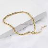 Bracelets de cheville Mode en acier inoxydable lien chaîne cheville couleur or Brelet pour les femmes pieds nus Beh jambe chaîne été bijoux cadeau 23.5 cm de long J230815