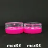 5ML 5Gram Cosmetic Clear Empty Face Cream Jar Hot Pink Cap Sample Clear Pot Acrylic Make-up Eyeshadow Lip Balm Container Bottle Travel Rbif