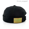 Caps Hats Mini Round Hat Patch Leather Label Vintage Chinese verhuurder Hoed Children's Yupi paar Fashionless Black Skull Hat Z230815