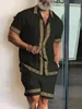 Heren trainingspakken mannen Hoogwaardige Hawaiiaanse sets Zomer afdrukken Korte mouw Shirt Strand Knop Shorts Streetwear Holiday Two Piece Suit 230815
