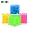 Wholesale 3D Transparent Six-sided Puzzle Speed Magic Cube Rolling Ball Game Cubos Maze Toys for Children Educational