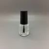 5ml Round Shape Refillable Empty Clear Glass Nail Polish Bottle For Nail Art With Brush Black Cap Mnxsl