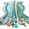 Anhänger Halsketten Großhandel Moodpc Fashion Mix Farbe Blau Halskette handgefertigt Frauen Schmuck 20pc