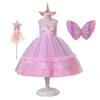 Ocasiões especiais Unicorn Girls Knee Dress Kids Birthday Festy Princesa Lolita Fantas