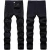 Calças de jeans masculinas Retro Black Streld Ripped Slim Fit de alta qualidade Moda calça jeans nnue