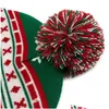 비니/두개골 모자 겨울 남성 여자 따뜻한 비니 그린과 붉은 눈송이 커플 리브 베드 모자 두꺼운 니트 크리스마스 선물 드롭 배달 dhsiz