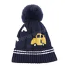 Neuer Winterbaby Hut Strick Hat Cartoon Pompom Säugling Mütze Cap Ohrschutz Motorhaube Weiches Häkeln warmes Kleinkind Kinder Outdoor -Hüte im Freien