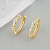 Hoop Earrings NBNB Fashion Korean Round CZ For Women Girls Lovely Ear Cuffs Trendy Silver Gold Color Female Clips Party Jewelry