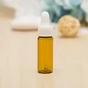 Mini flaconi contagocce per olio essenziale in vetro ambrato da 5 ml, riutilizzabili, contagocce vuoti, profumo, cosmetico, lozione liquida, contenitore per campioni, Mokl