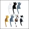 Fridge Magnets Cute Cat Shaped Sticking Hook Keys Hooks No Trace Cartoon Magnetic Refrigerator Magnet Household Gadgets Drop Deliver Dhyg1