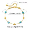 Link Armbanden onregelmatige snede turquoise kralen Handgemaakt 18K Gold vergulde metalen Ronde Balketen Vrouwen