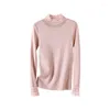 Kvinnors tröjor stickade ulltröjor kvinnor 2023 Autumn Ruffles Turtleneck Fashion Cashmere Pullover Pull Femme Jumper kvinnlig topp