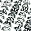 Band Rings 300Pcs Zinc Alloy Vintage Black Gypsy Adjustable Finger Tattoo Toe Ring Lots For Women Men Mix Style Jewelry BK4010 230814