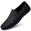 Running Shoes Men de couro Sapatos de condução respiráveis ​​Marcas de luxo Men mocassins mocassins Male italiano Sapatos preguiçosos pretos mais 230803